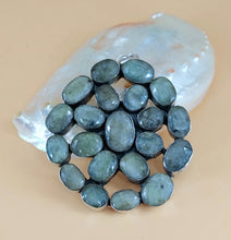 Load image into Gallery viewer, SILVER 925⁰ MEDALLION PERFORATED IN ROUND SHAPE 9 CM DIAM. WITH 21 OVAL GENUINE AMAZONITE SEMI-PRECIOUS STONES

