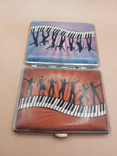 Load image into Gallery viewer, CIGARETTE-CASE UNISEX "PIANO" DESIGN BROWN-LIGHT BLUE
