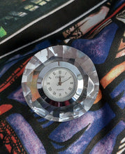 Load image into Gallery viewer, SMALL CLOCK "DIAMANDINO" DESIGN TRANSPARENT MULTIFACETED FOR DESK 
