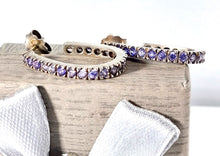 Load image into Gallery viewer, SILVER OPEN HOOPS WITH LILAC ZIRCONIA

