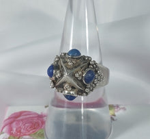 Load image into Gallery viewer, SILVER RING 4 ROUND-SHAPED SEMI-PRECIOUS LAPIS LAZULI
