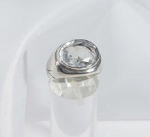 Load image into Gallery viewer, SILVER RING LARGE WHITE ZIRCON 
