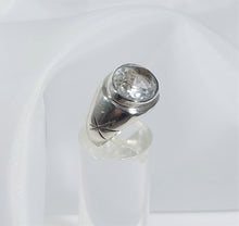 Load image into Gallery viewer, SILVER RING LARGE WHITE ZIRCON 
