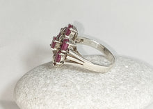 Load image into Gallery viewer, SILVER RING 7 PRECIOUS STONES RUBIES 
