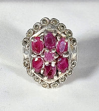 Load image into Gallery viewer, SILVER RING, VINTAGE, PRECIOUS STONES RUBIES 
