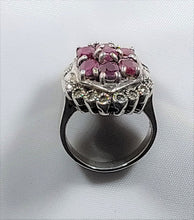 Load image into Gallery viewer, SILVER RING, VINTAGE, PRECIOUS STONES RUBIES 
