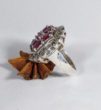 Load image into Gallery viewer, SILVER RING, VINTAGE, PRECIOUS STONES RUBIES 
