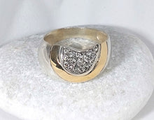 Load image into Gallery viewer, RING HORSESHOE-SHAPE SILVER 925⁰+GOLD 14K
