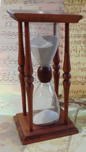 Load image into Gallery viewer, HOURGLASS WOODEN VINTAGE WITH QUARTZ SAND 22X9X9CM
